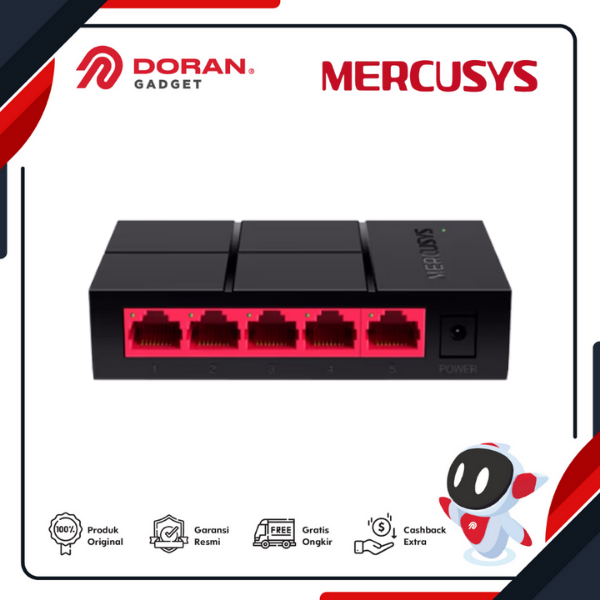 Mercusys MS105G HUB Switch 5Port 10/100/1000Mbps Garansi Resmi