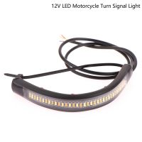 1Pc 12V LED Motorcycle Turn Signal Light Amber White Moto Flasher Ring Fork Strip Lamp Flashing Blinker Universal