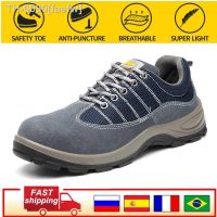 ◕✕▧ faefw Sapatos leves de segurança para homens e mulheres biqueira aço anti-quebra prova perfuração construção tênis trabalho respirável qualidade