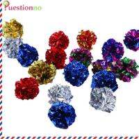 {Questionno} ของเล่นแมว Mylar Balls กระดาษวงแหวนสีสันสดใส Shiny Crinkly Balls Cats Sound Toys