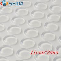 100PCS 11x2mm Clear/Black Self Adhesive Anti Slip Silicone Rubber Feet PadsFlat Silica Gel Shock Absorber Pads For Glass Table