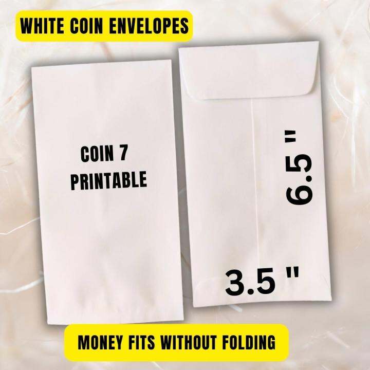 20pcs White Coin Envelope White Money Envelope Printable White Cash