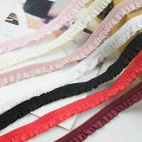 【CW】 5yards 10mm Pleated Stretch Trims Ruffled Elastic Band Baby Hairband Shoes Tapes Supplies