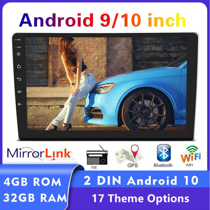 [4G+32G IPS ]9''/10'' Double 2 DIN Car Stereo Bluetooth Multimedia Android Player Reverse Camera