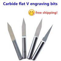 【DT】hot！ Flat bottom carving tools engraver 2pcs 3.175mm 6mm tungsten carbide V engraving router bit for acrylic plastic