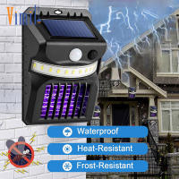 【100% original】Vimite LED พลังงานแสงอาทิตย์โคมไฟติดผนังนักฆ่ายุงแสงกลางแจ้งกันน้ำ PIR Motion Sensor สวนแสงสำหรับสวนสนามหญ้าระเบียง