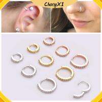 CHONGXI 1PC แฟชั่นใหม่ Helix Cartilage Tragus ซิลเวอร์ โกลด์ โรสโกลด์ เครื่องประดับร่างกาย แหวนจมูก ต่างหูฮักกี้ฮูป CZ เจาะหู