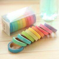 IYAHZC 0.75cm×5m เขียน Dentelle Scrapbooking ing Tape Lot 10 สีลูกกวาด นักเรียน เด็กนักเรียน รายการโปรด สำนักงาน เครื่องเขียน งานฝีมือกระดาษม้วนกระดาษสีรุ้ง Sticky ม้วน สติ๊กเกอร์กาว เทปตกแต่ง เขียนได้