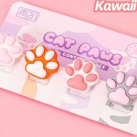 4 Pcs Kawaii Memo Clip Cute Cartoon Cats Paw Note Clip Paper Organize Stationery Office Accessories Bookmark Paperclips
