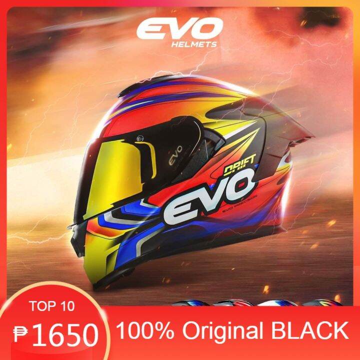 Legit EVO GTPRO HELMET FULL FACE W/ FREE EXTRA CLEAR LENS RENEGADE ONE, DRIFT Lazada PH