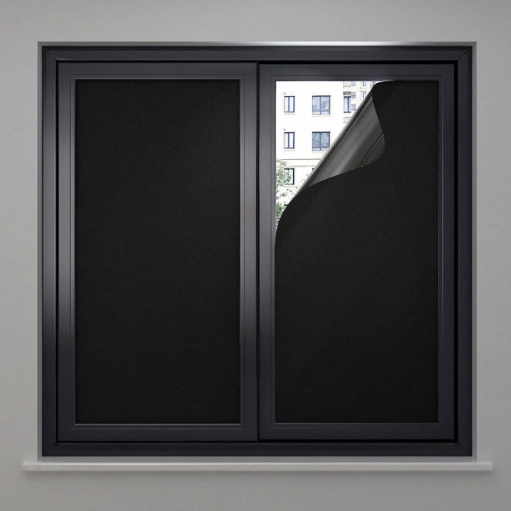 ฟิล์มติดกระจกบ้าน-ลายดำทึบ-กันแสงแดด100-กันคนมอง100-คนมองเข้ามาไม่เห็น100-ฟิล์มติดกระจกสำนักงาน-สติ๊กเกอร์ติดกระจก