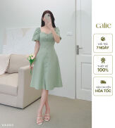 Váy dáng A xếp ly ngực phối cúc bọc nữ tính CALIE VA080