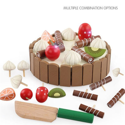 Wooden Children Kitchen Toys Pretend Toys Cutting Cake Play Food Kids Toys Wooden Fruit Cooking Toys For Baby Birthday Interests