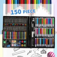 Professional 150 ดินสอสีชุดวาด Sketch เด็กจิตรกรของขวัญ Art Supply โรงเรียนจิตรกรรมชุดเครื่องเขียน