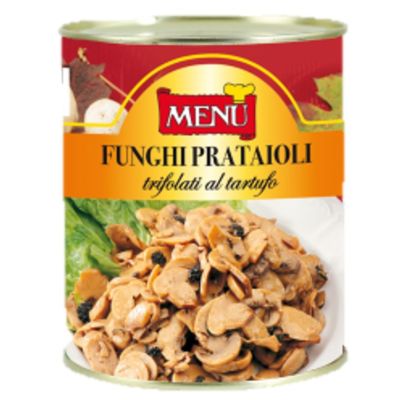 Premium import🔸( x 1) MENU Prataioli Trifolati (Mushrooms in oil) 790g. (เห็ดแชมปิยองในน้ำมันดอกทานตะวัน) 790 g. [ME03]
