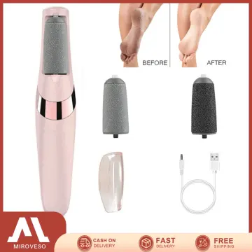USB rechargeable electronic foot file foot pedicure tool perfect foot  cleaner electric callus remover used for cracked heel and dead skin a total  of 2 rolling grinding heads