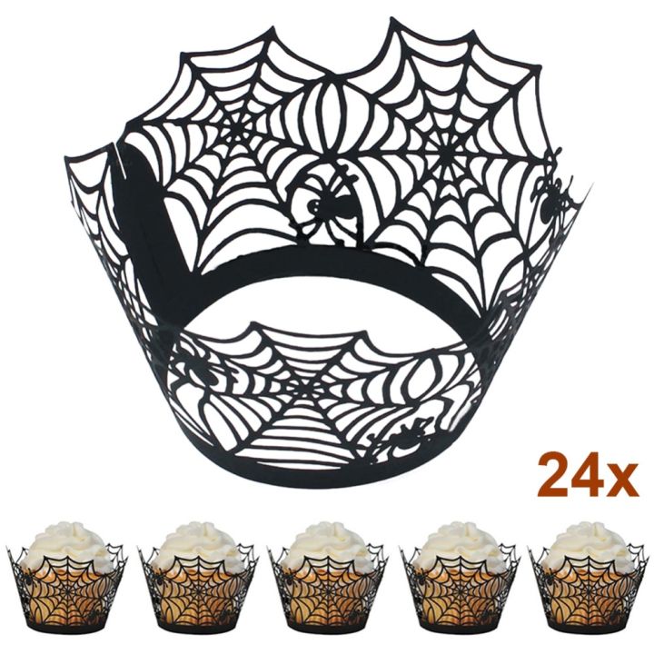 halloween-spider-web-decor-halloween-cake-paper-cup-cake-paper-halloween