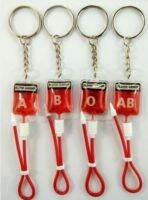 New mixed 20 pcs A B O AB Blood bag Pack PVC Key Chain pendant R-200