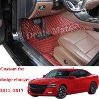 แผ่นปูพื้นรถยนต์สำหรับที่ชาร์จ Dodge 2011 2012 2017 2015แผ่นรองฝ่าเท้าสำหรับตกแต่งภายในทำจากหนังกันน้ำได้ตามต้องการอุปกรณ์เสริมพรม