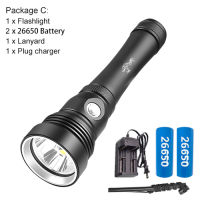 Asafee D100 Super Brightest Powerful XHP70 LED Diving Flashlight 3 modes Light 2500 lumens Lantern IPX8 Waterproof Underwater 30m Dive Light