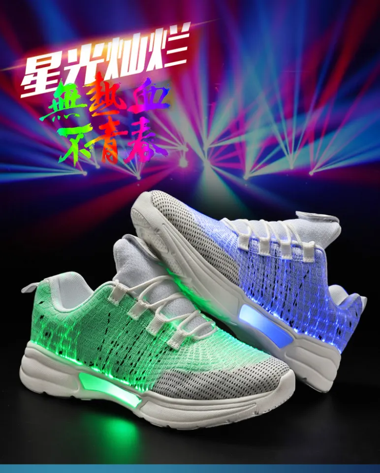 UncleJerry Luminous Sneakers New Fiber Optic Shoes for Women Men Boys Girls  USB Rechargeable Shoes for Christmas gift