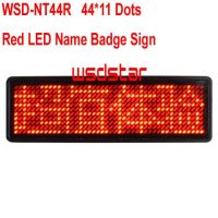 NT44R Red Color Scrolling Message Led Name Badge 44x11 Dots Single Color Rechargeable Led Name Tag For Even