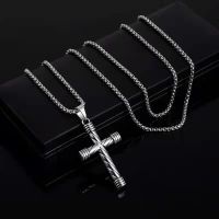 Fashion income Europe and the United States hip-hop rock simple punk national wind cross necklace trend men and women pendants Fashion Chain Necklaces