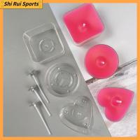 SHIRUI 10Pcs อุปกรณ์ทำเทียน ที่วางแก้วทีไลท์ การทำเทียน ทนความร้อนทน ที่วางแก้วเทียน ใสสะอาด รูปหัวใจ เทียนแม่พิมพ์ แต่งงานในงานแต่งงาน