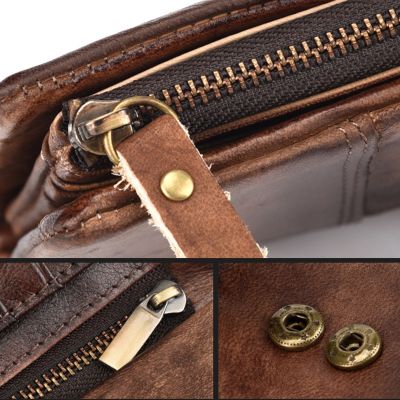 Ready Stock BELA Genuine Leather Long Wallet for Men Women Cowhide Retro