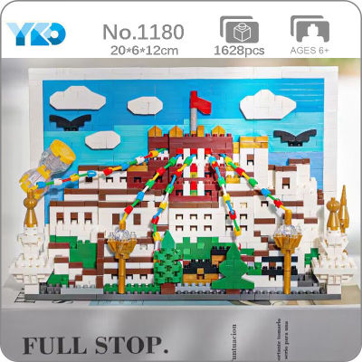 YKO 1180 World Architecture Pokala Palace Sky Photo Frame Drawing 3D Mini Diamond Blocks อิฐของเล่นสำหรับเด็กไม่มีกล่อง