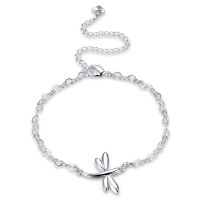 Fashion 925 Silver Dragonfly Ankle Bracelet Minimalist Woman Anklet Anniversary Gift For Girlfriend New Hot Exquisite