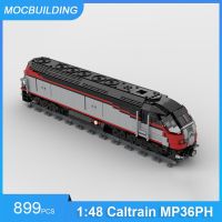 บล็อกตัวต่อ MOC โมเดลรถไฟ MP36PH 1:48 Caltrain อิฐประกอบ DIY ของขวัญของเล่นสร้างสรรค์เพื่อการศึกษา899ชิ้น