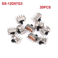 20PCS Slide Switch SS-12D07G3 3MM Handle High With Bracket Small Toggle switch Three Feet / Two Gears Electrical Circuitry  Parts