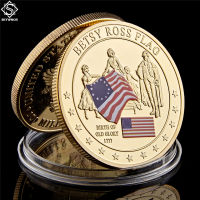 1777 เหรียญที่ระลึกคอลเลกชันประวัติศาสตร์สหรัฐอเมริกา Betsy Ross Flag Coin Emorial Continental Meeting-Daoqiao