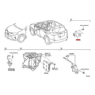 86790-0R040 Front Parking Assist Camera Assembly with Bracket for Toyota RAV4 2013-2019 86790-0R041