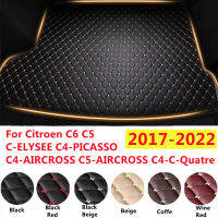 SJ XPE หนังรถ Trunk Mats สำหรับ Citroen C4 C-Quatre C5C4-AIRCROSS C4 PICASSO C-ELYSEE C6 Cargo พรมกระเป๋าเดินทางโคลน Pad