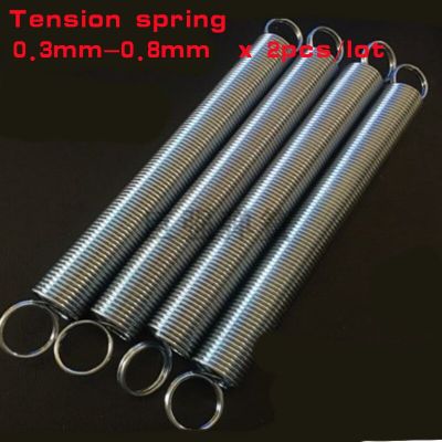 2Pcs 304 stainless steel wire diameter 0.3mm 0.4mm 0.5mm 0.6mm 0.7mm 0.8mm 1.0mm 300mm Dual Hook Long Expansion Tension Spring Electrical Connectors