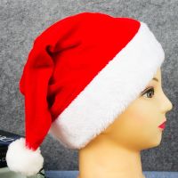 【cw】 6pcs Soft PlushHat Classic ChristmasClaus Cap UnisexChristmas HatsPlush for New Year Xmas Party 【hot】