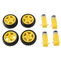 4 Pcs For Smart Car Robot Plastic Tire Wheel with DC 3-6V Gear Motor