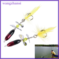 Wangzhansi เหยื่อสปินเนอร์เหวี่ยงยาว2ชิ้น/ล็อตเหยื่อล่อปลาโลหะพร้อมใบพัดหางคู่