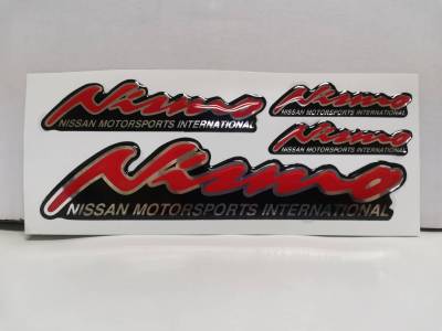 สติ๊กเกอร์ ชุด เทเรซิ่นนูน สำหรับรถ NISSAN คำว่า Nismo Nissan Motorsports International ติดรถ แต่งรถ นิสสัน นิสโม้ sticker สวย ติดก้านล้อรถ ติดก้านล้อ ติดกันสาดร