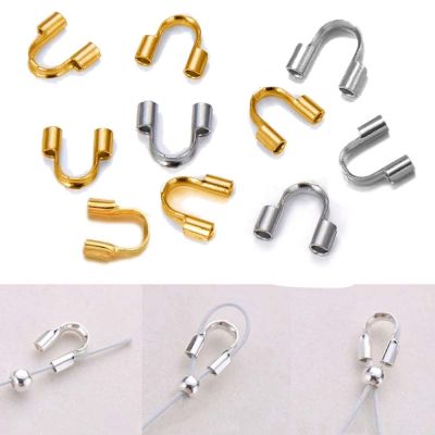 20Pcs Stainless Steel U Shape Wire Guardian Protector Fasteners Clasp Closure for Necklace Bracelet Bead Jewelry Making Supplies