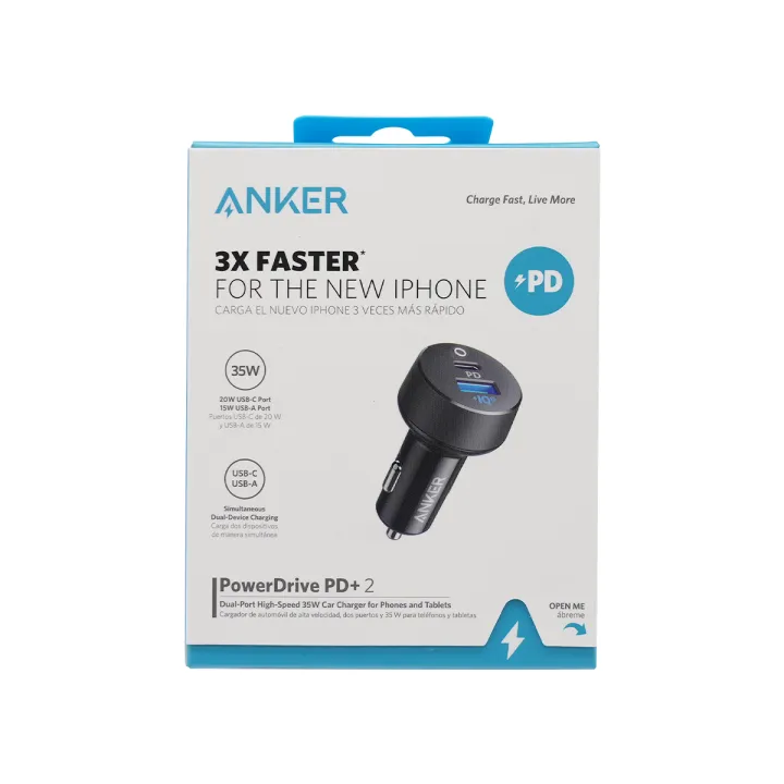 Anker PowerDrive PD + 2 35W USB C ที่ชาร์จแบตในรถพอร์ตคู่ความเร็วสูง35W