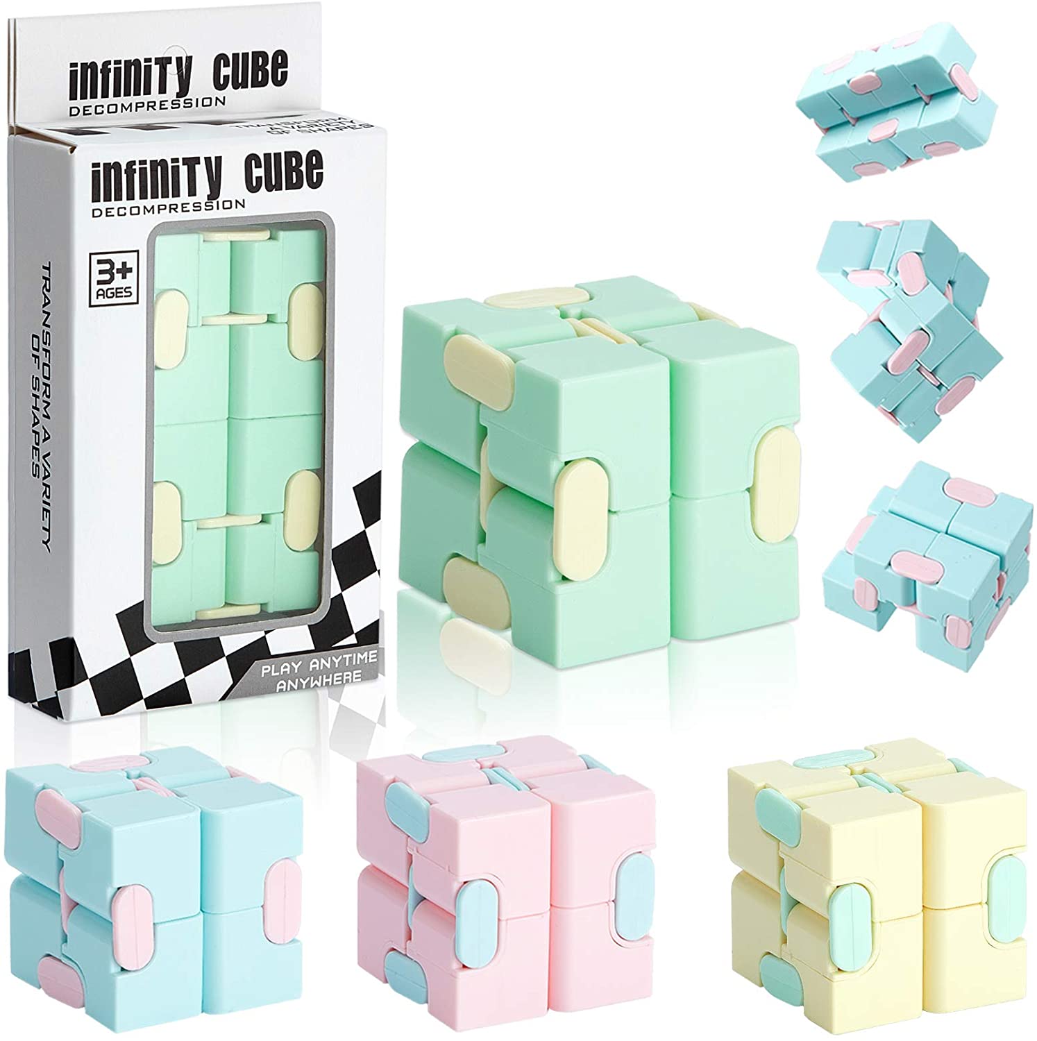 Cool Fidget Cube Vinyl Desk Toy Children Desk Toy Adults Stress Relief Cubes 