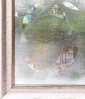 YAJING Privacy Window Film Rainbow Window Cling 3D Window Vinyl Stained Glass Decorative Sticker Sun UV Blocking for Home Office