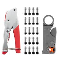 Coaxial Cable Crimping Pliers Set ชุดเครื่องมือปอกสายไฟ RG6/RG59การบีบอัด F Connectors Crimper Tools Replacement