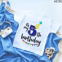 ITS My Birthday1-5 Years Old Childrens Birthday Party T-shirt Summer Baby Boy Short Sleeve