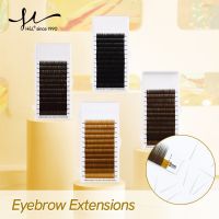 H&amp;L SINCE 1990  High Quality Eyebrow Extensions False Eyebrow 12 Lines Per Tray No Curl Eyelash . 4 Color Dark Brown Light Brown USB Hubs