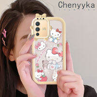 เคส Chenyyka สำหรับ VIVO V23 5G S12 5G V23i 5G ลายการ์ตูน Hello Kitty Bear สร้างสรรค์สีสันน่ารักสัตว์ประหลาดน้อยเลนส์กล้องถ่ายรูปแบบนิ่มซิลิโคนเคสโปร่งใสกันกระแทกแบบใสง่าย