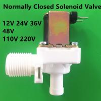 12 Voltios DC 12V 24V 36V 48V AC 110V 220V Vertical Normally Closed Solenoid Valve Water Inlet 1/2 Male Valve Outlet 12mm Pipe